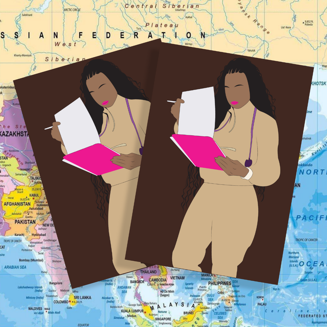 Boho Braids & Scrubs Leather Passport Cover