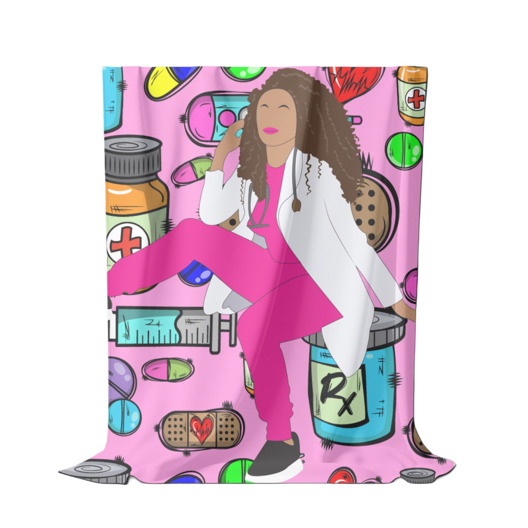 Pink White Coat Blanket