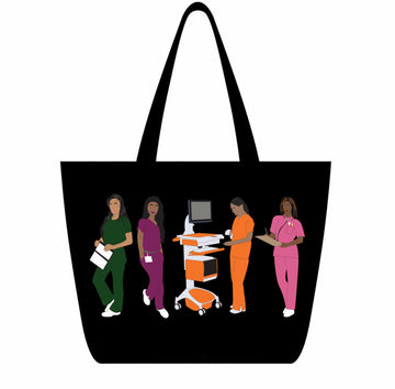 Multi Colored Faceless Scrub Tote